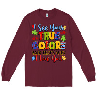 Burgundy colorful love message Long Sleeve Tee - LillyAllenDesigns