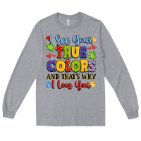 Heather Grey colorful love message Long Sleeve Tee - LillyAllenDesigns