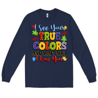 Navy colorful love message Long Sleeve Tee - LillyAllenDesigns