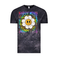 Cloud Black happy mind happy life Vintage Tee - NancyCooperArtShop