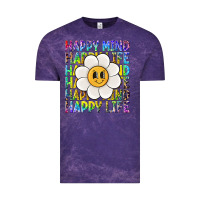 Cloud Purple happy mind happy life Vintage Tee - NancyCooperArtShop