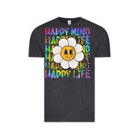 Vintage Black happy mind happy life Vintage Tee - NancyCooperArtShop