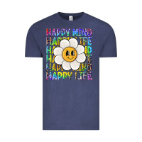 Vintage Denim happy mind happy life Vintage Tee - NancyCooperArtShop