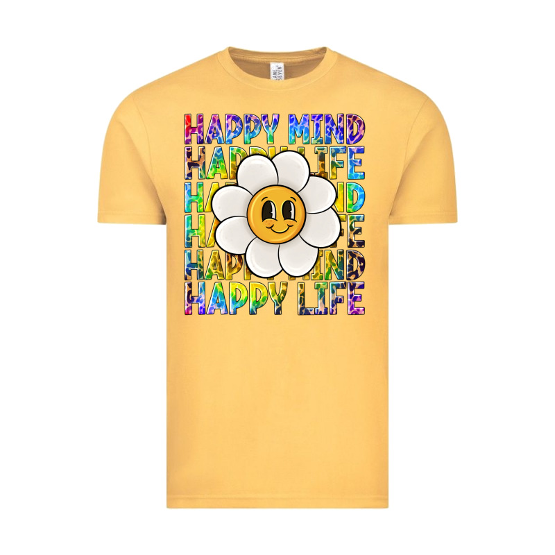 Happy Mind Happy Life Vintage Tee by NancyCooperArtShop | Teevron
