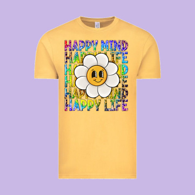 Happy Mind Happy Life Vintage Tee Designed By Nancycooperartshop