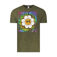 Vintage Olive happy mind happy life Vintage Tee - NancyCooperArtShop