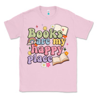 Bubblegum Pink books are my happy place Classic Tee - MaliasSmallBusiness