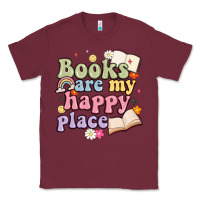 Burgundy books are my happy place Classic Tee - MaliasSmallBusiness
