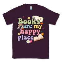 Plum books are my happy place Classic Tee - MaliasSmallBusiness