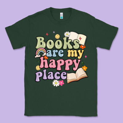 Books Are My Happy Place Classic Tee Designed By Maliassmallbusiness