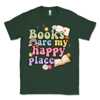 Sports Green books are my happy place Classic Tee - MaliasSmallBusiness