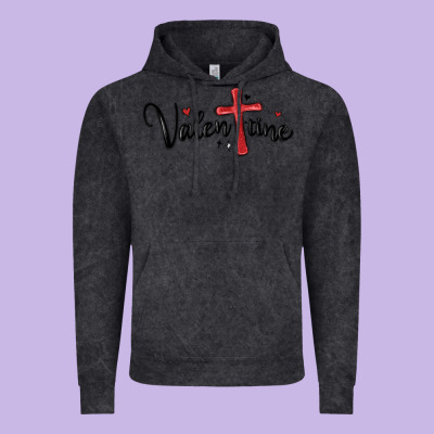 Valentine Cross Glitter Vintage Hoodie Designed By Maliassmallbusiness