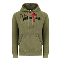 Vintage Olive valentine cross glitter Vintage Hoodie - MaliasSmallBusiness