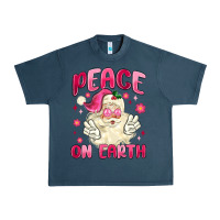 Midnight Navy peace on earth Urban Heavy Tee - MaliasSmallBusiness