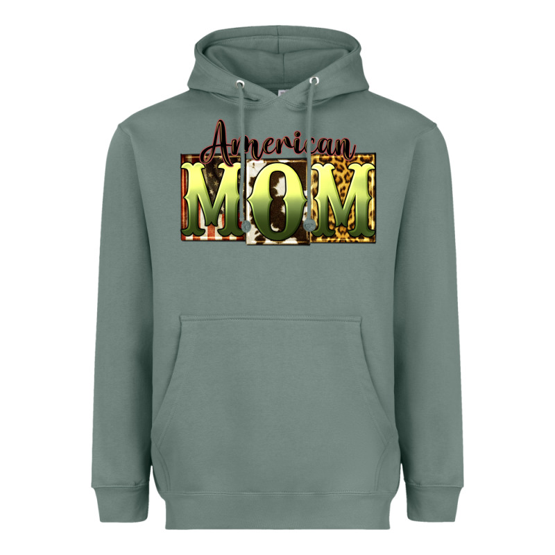 American Mom Mother's Day Heavyweight Hoodie by CowGirlArtShop | Teevron