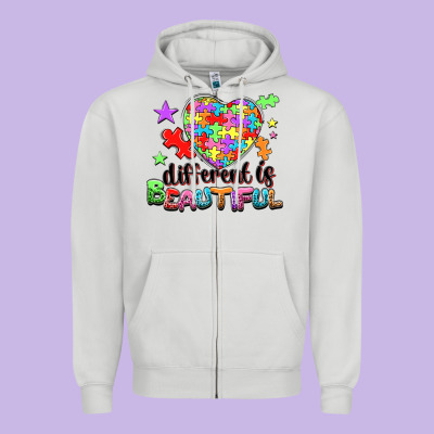 Different Is Beautiful Zipper Hoodie Designed By Nancycooperartshop