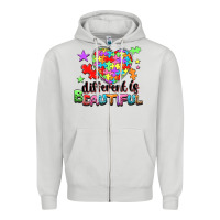 Dove Grey Different is beautiful Zipper Hoodie - NancyCooperArtShop