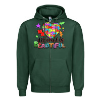Sports Green Different is beautiful Zipper Hoodie - NancyCooperArtShop