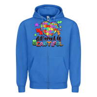 True Royal Different is beautiful Zipper Hoodie - NancyCooperArtShop