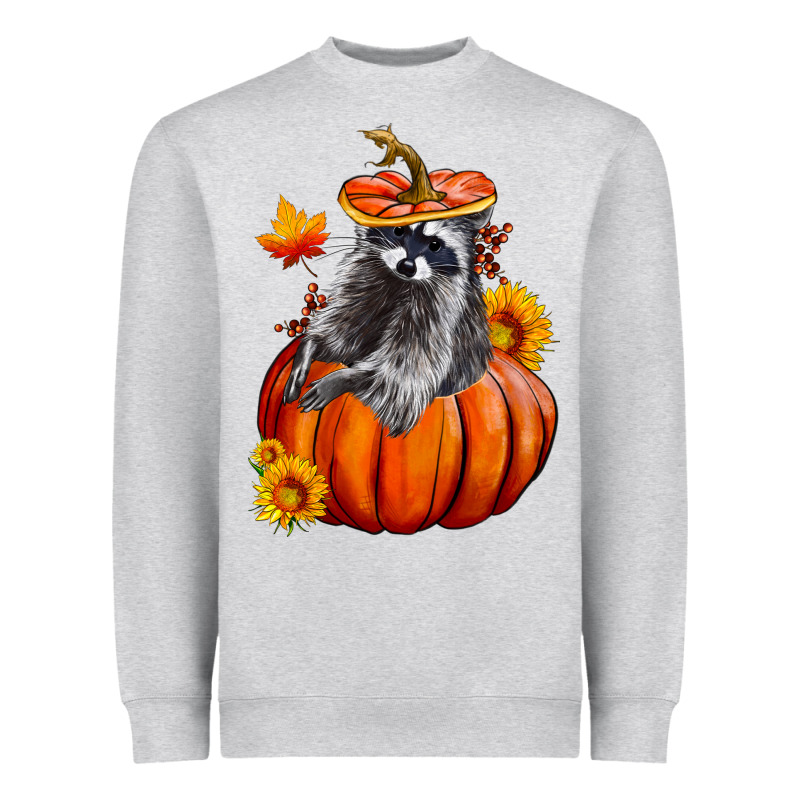 Fall Pumpkin Raccoon Heavyweight Sweatshirt by LillyAllenDesigns | Teevron