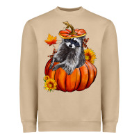 Mushroom Fall Pumpkin Raccoon Heavyweight Sweatshirt - LillyAllenDesigns