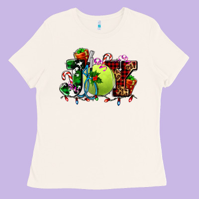 Joy And Tennis Christmas Ladies Tee Designed By Adodesignshop
