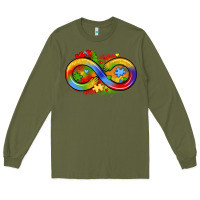 Army Green infinity symbol autism Long Sleeve Tee - LillyAllenDesigns