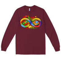 Burgundy infinity symbol autism Long Sleeve Tee - LillyAllenDesigns