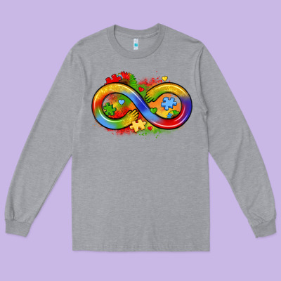 Infinity Symbol Autism Long Sleeve Tee Designed By Lillyallendesigns