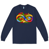 Navy infinity symbol autism Long Sleeve Tee - LillyAllenDesigns