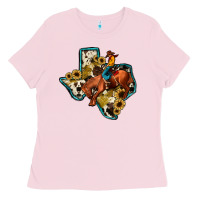 Bubblegum Pink rodeo sunflower texas map Ladies Tee - JahusDesignShop