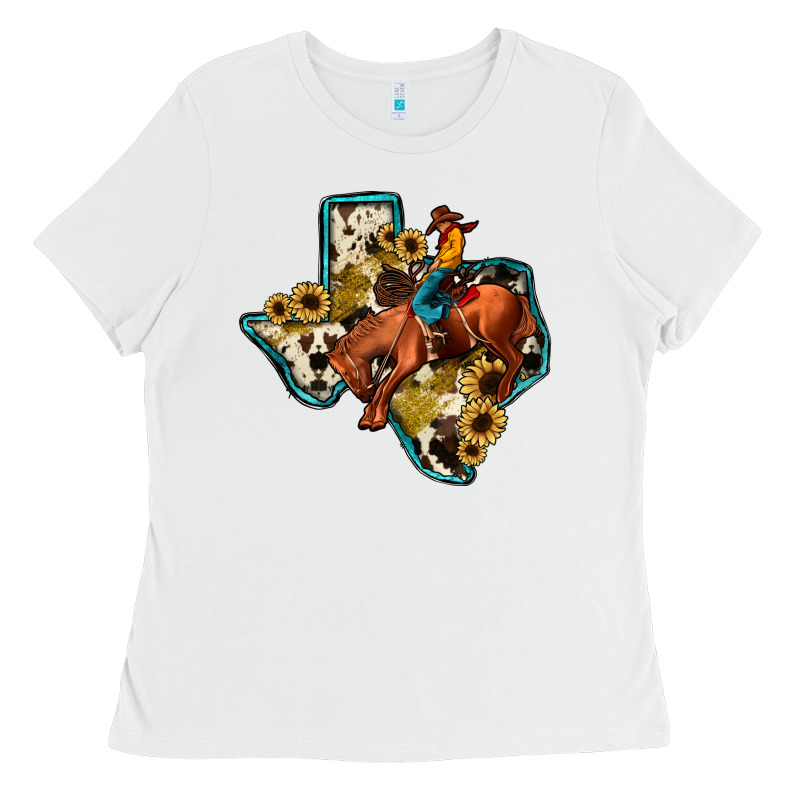 Rodeo Sunflower Texas Map Ladies Tee by JahusDesignShop | Teevron