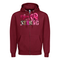 Burgundy brave and strong Zipper Hoodie - NancyCooperArtShop