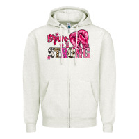 Oatmeal Heather brave and strong Zipper Hoodie - NancyCooperArtShop