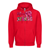 Red brave and strong Zipper Hoodie - NancyCooperArtShop