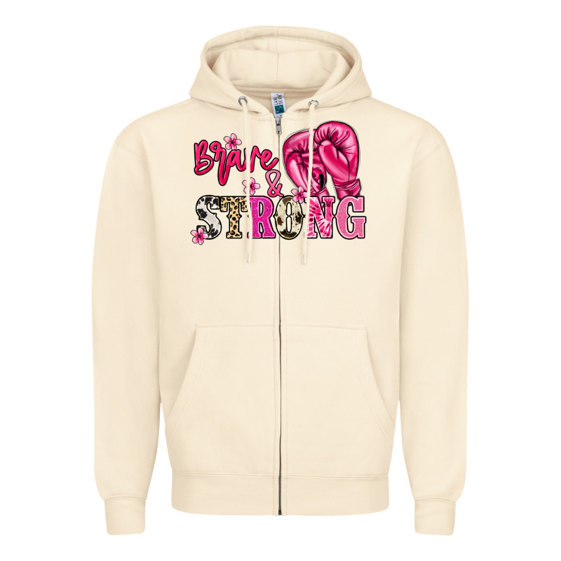 Brave And Strong Zipper Hoodie by NancyCooperArtShop | Teevron
