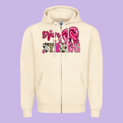 Brave And Strong Zipper Hoodie Designed By Nancycooperartshop