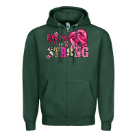 Sports Green brave and strong Zipper Hoodie - NancyCooperArtShop