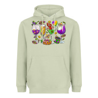 Matcha Mardi Gras wine glasses Heavyweight Hoodie - HowdyJamesFarm