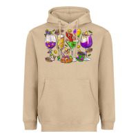 Mushroom Mardi Gras wine glasses Heavyweight Hoodie - HowdyJamesFarm