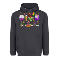 Smoke Mardi Gras wine glasses Heavyweight Hoodie - HowdyJamesFarm