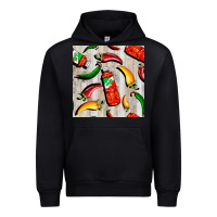 Black mexican chili and pepper seamless pattern Urban Hoodie - BundleAndBundleShop