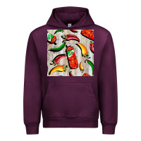 Mauve Wine mexican chili and pepper seamless pattern Urban Hoodie - BundleAndBundleShop