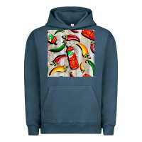 Pigment Midnight Navy mexican chili and pepper seamless pattern Urban Hoodie - BundleAndBundleShop