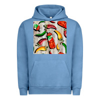 Pigment Pebble Blue mexican chili and pepper seamless pattern Urban Hoodie - BundleAndBundleShop