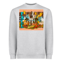 Heather Grey Fall With Baby Goat Heavyweight Sweatshirt - LillyAllenDesigns