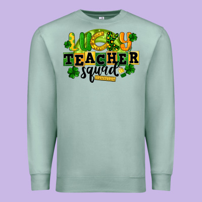 Lucky Teacher Squad St. Patrick's Day Premium Sweatshirt Designed By Cowgirlartshop