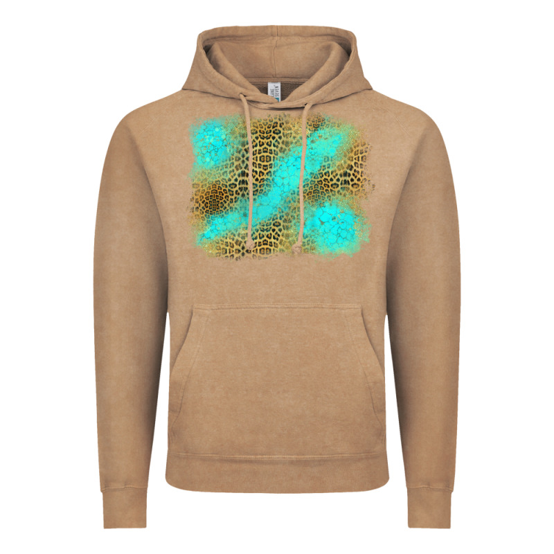 Turquoise Leopard Background Vintage Hoodie by Jasminsmagicworld | Teevron