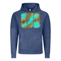 Vintage Denim Turquoise Leopard Background Vintage Hoodie - Jasminsmagicworld