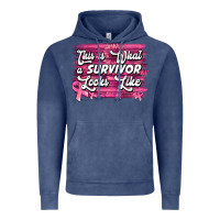 Vintage Denim This is what a survivor looks like Breast Cancer Vintage Hoodie - NancyCooperArtShop